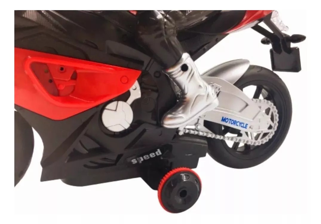 Motocicleta Roja De Juguete Deportiva Recargable A Control Remoto.