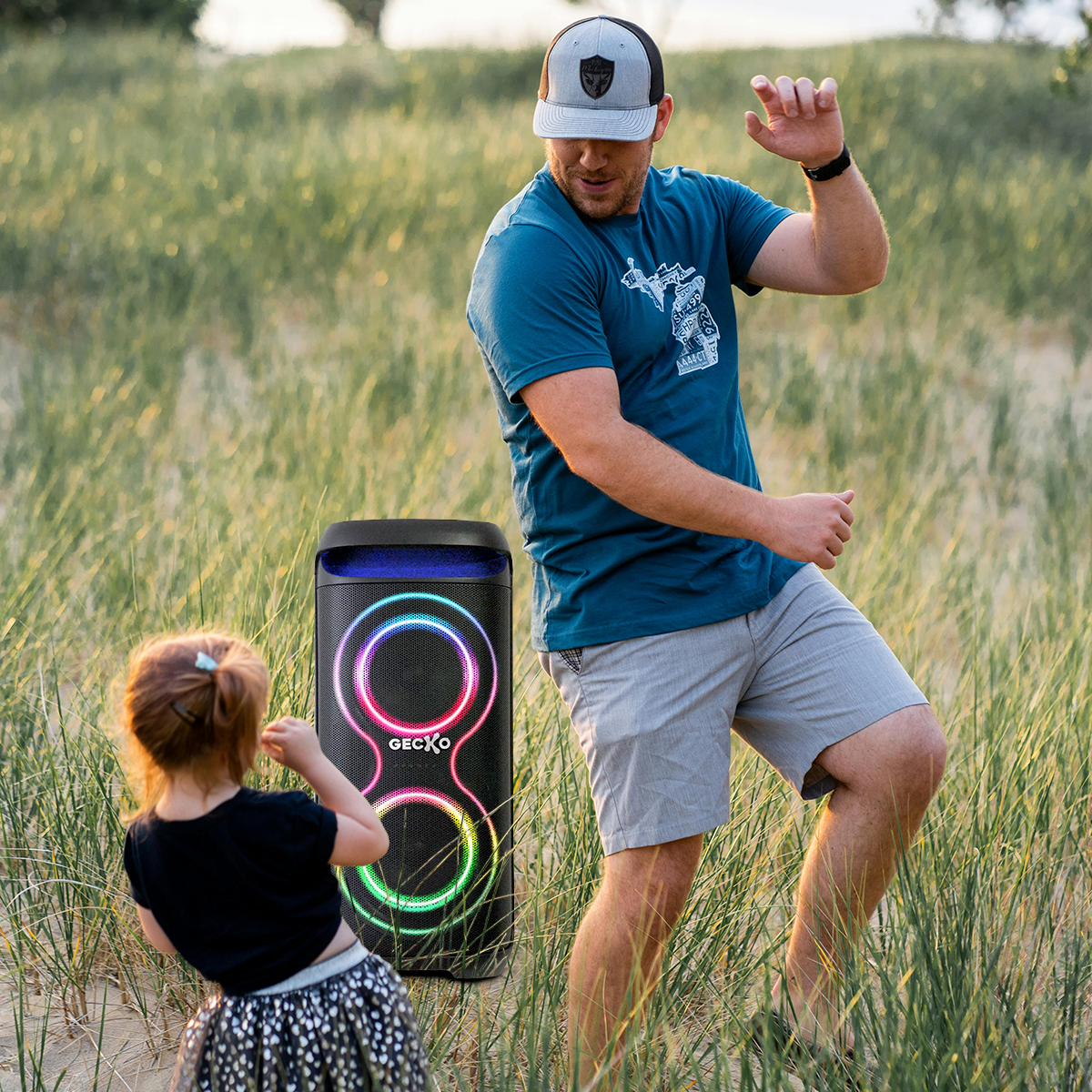 Sistema De Audio Portátil Gecko 10,000 Watts Panel Iluminado