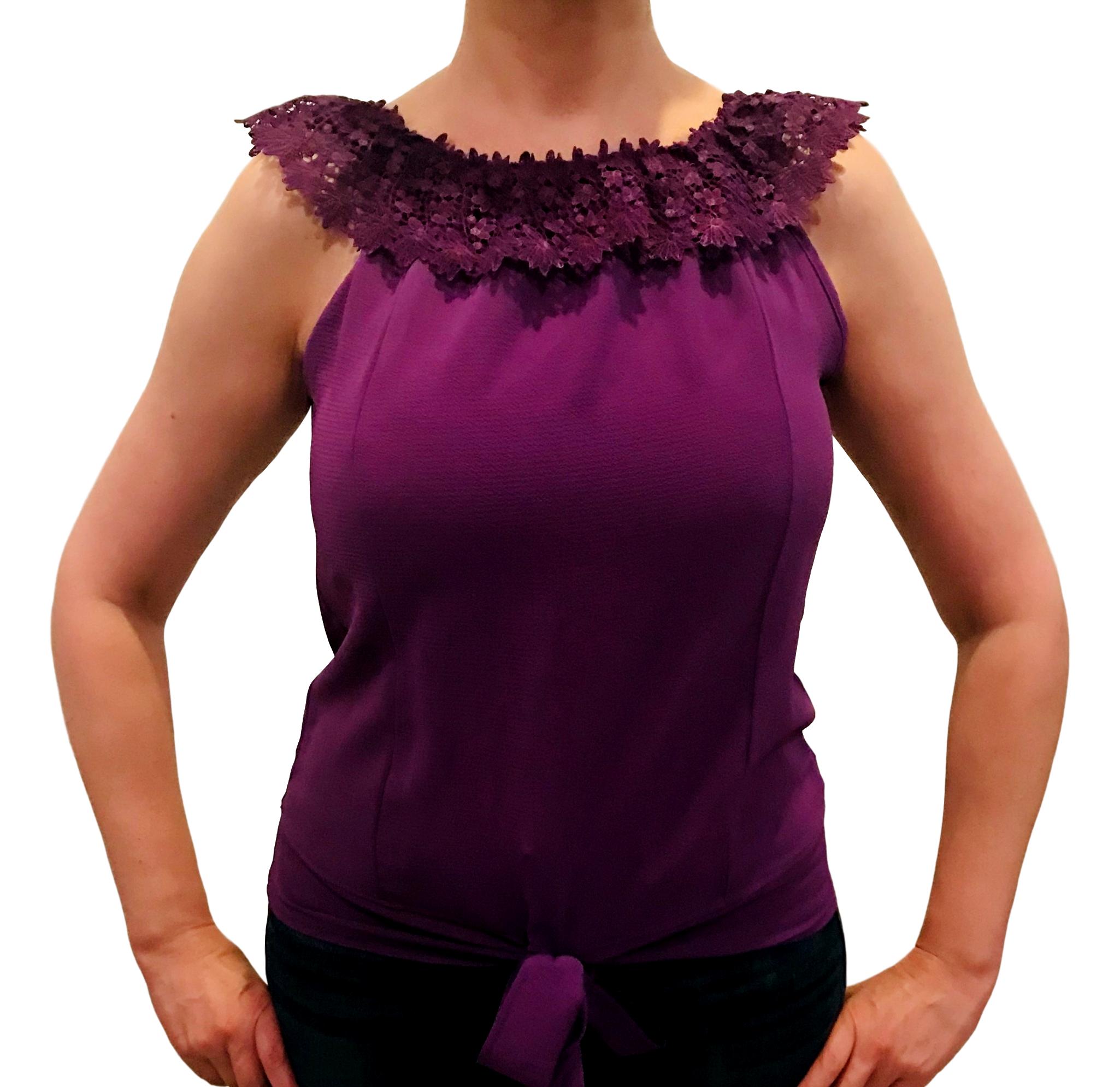 Blusa para dama mujer casual sin mangas con encaje Tantrax