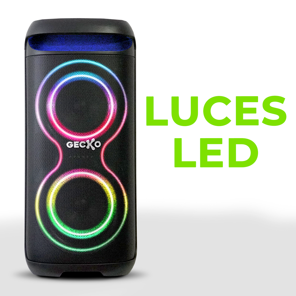 Sistema De Audio Portátil Gecko 10,000 Watts Panel Iluminado