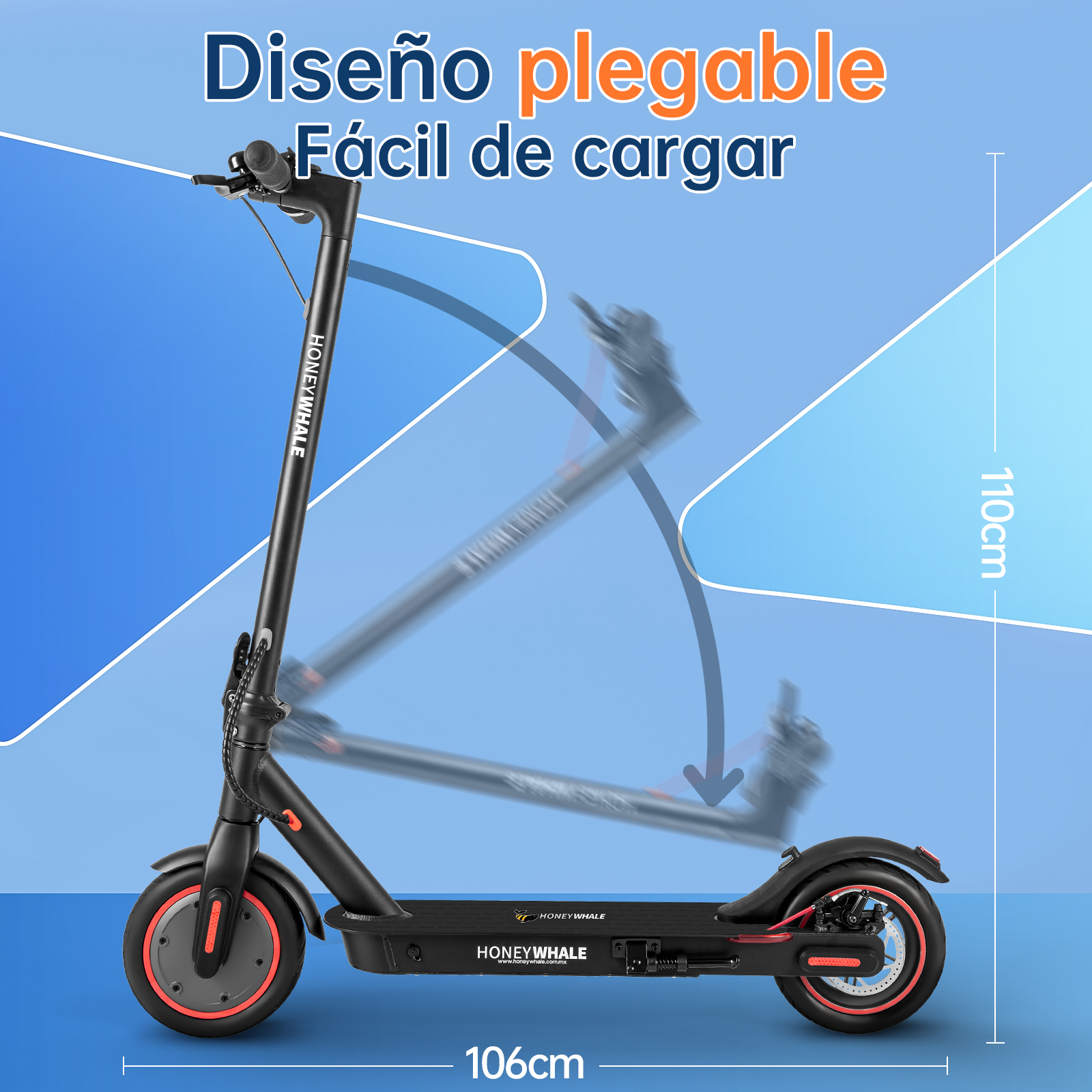 Scooter Eléctrico Honey Whale E9 Pro V2 Negro.