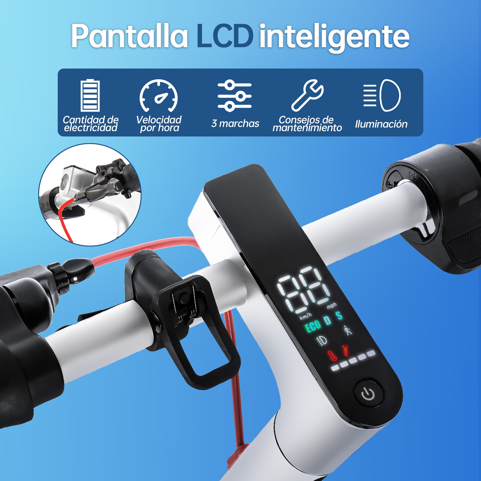 Scooter Eléctrico Honey Whale S2 V2 Blanco.