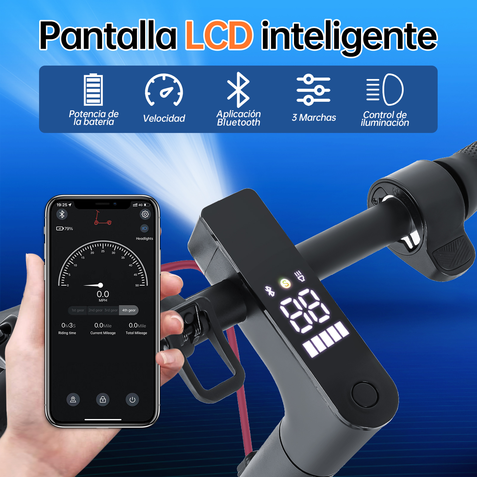 Scooter Eléctrico Honey Whale E9 Pro V2 Negro.