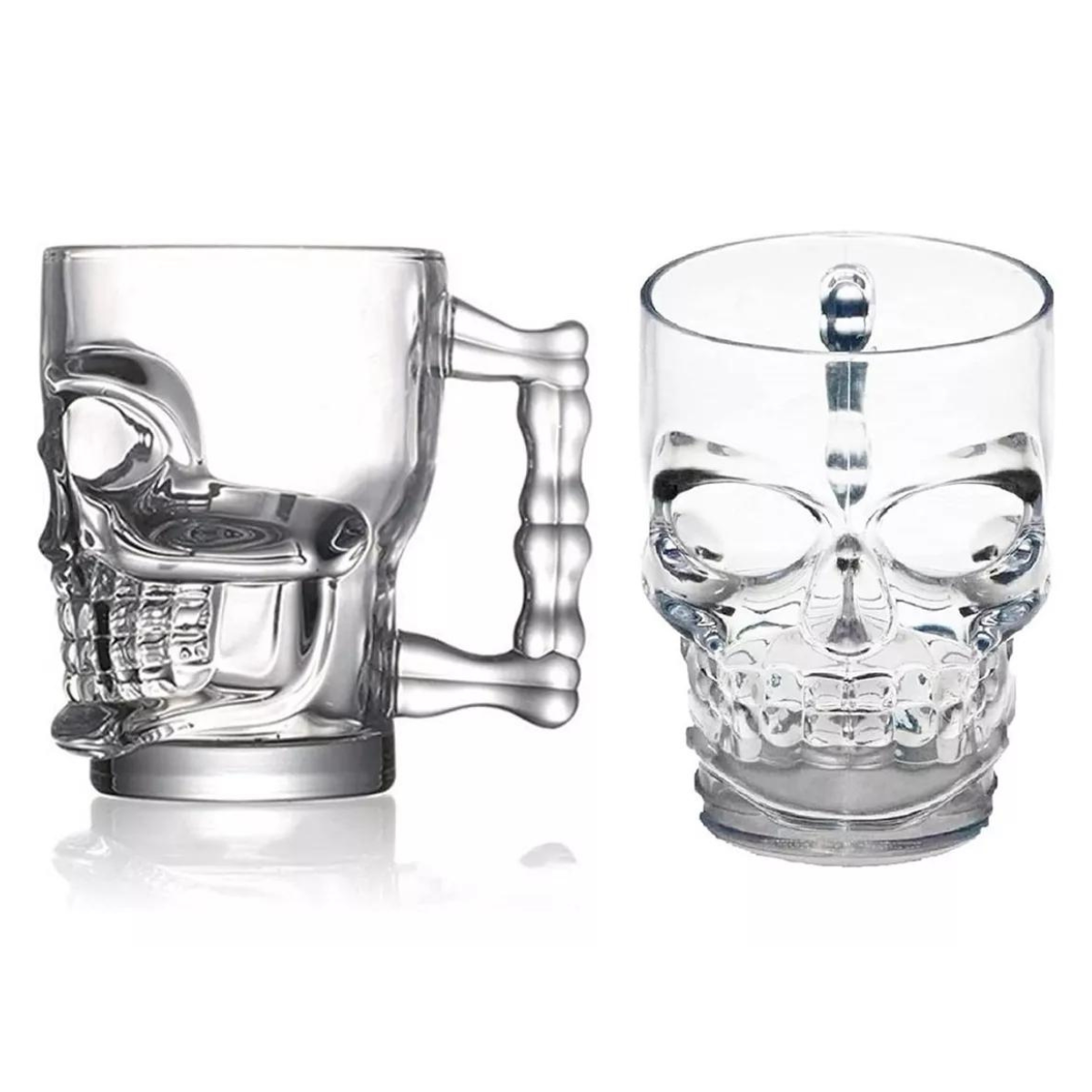 Set 2 Tarros Cerveza Vaso De Vidrio De Calavera 500ml.