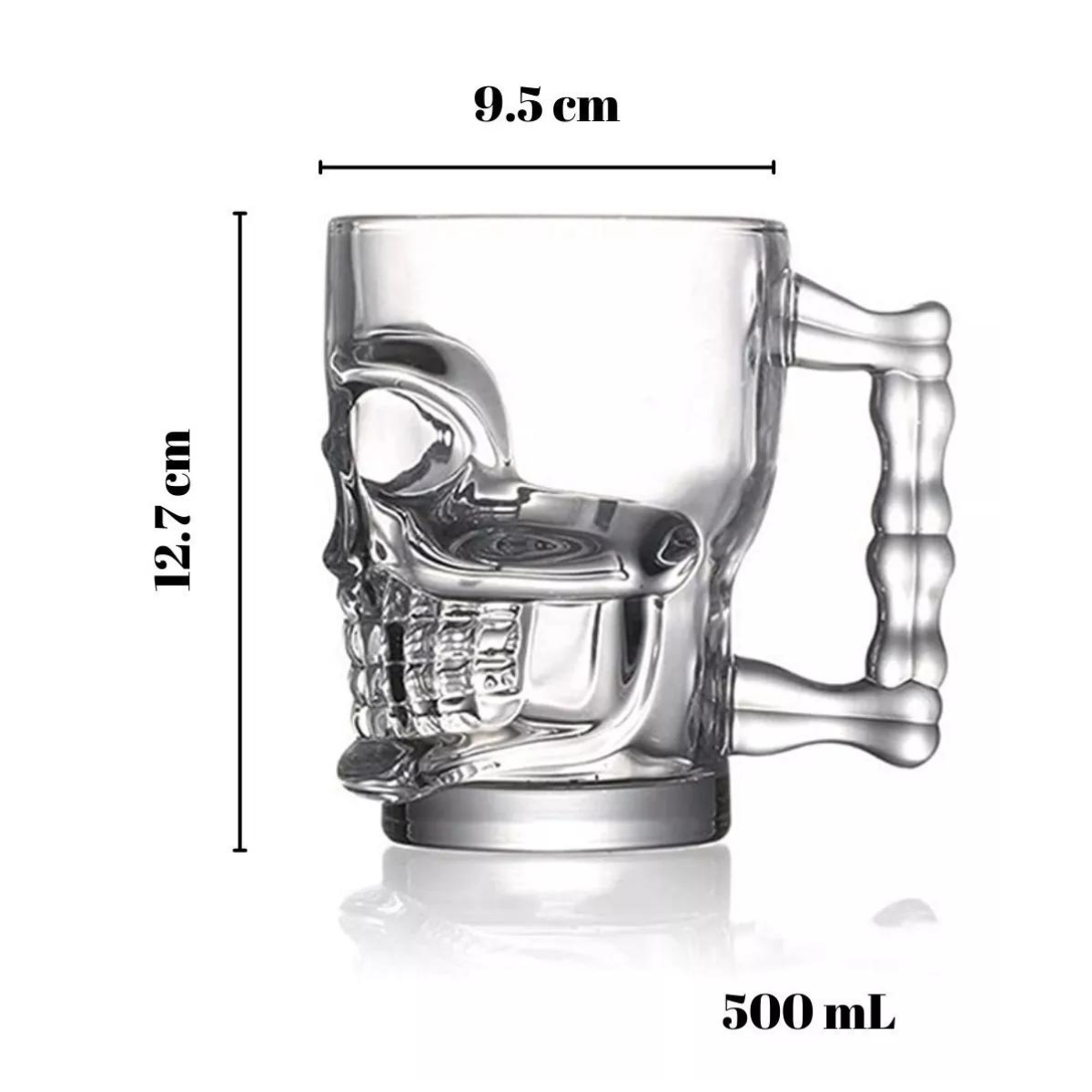 Set 2 Tarros Cerveza Vaso De Vidrio De Calavera 500ml.