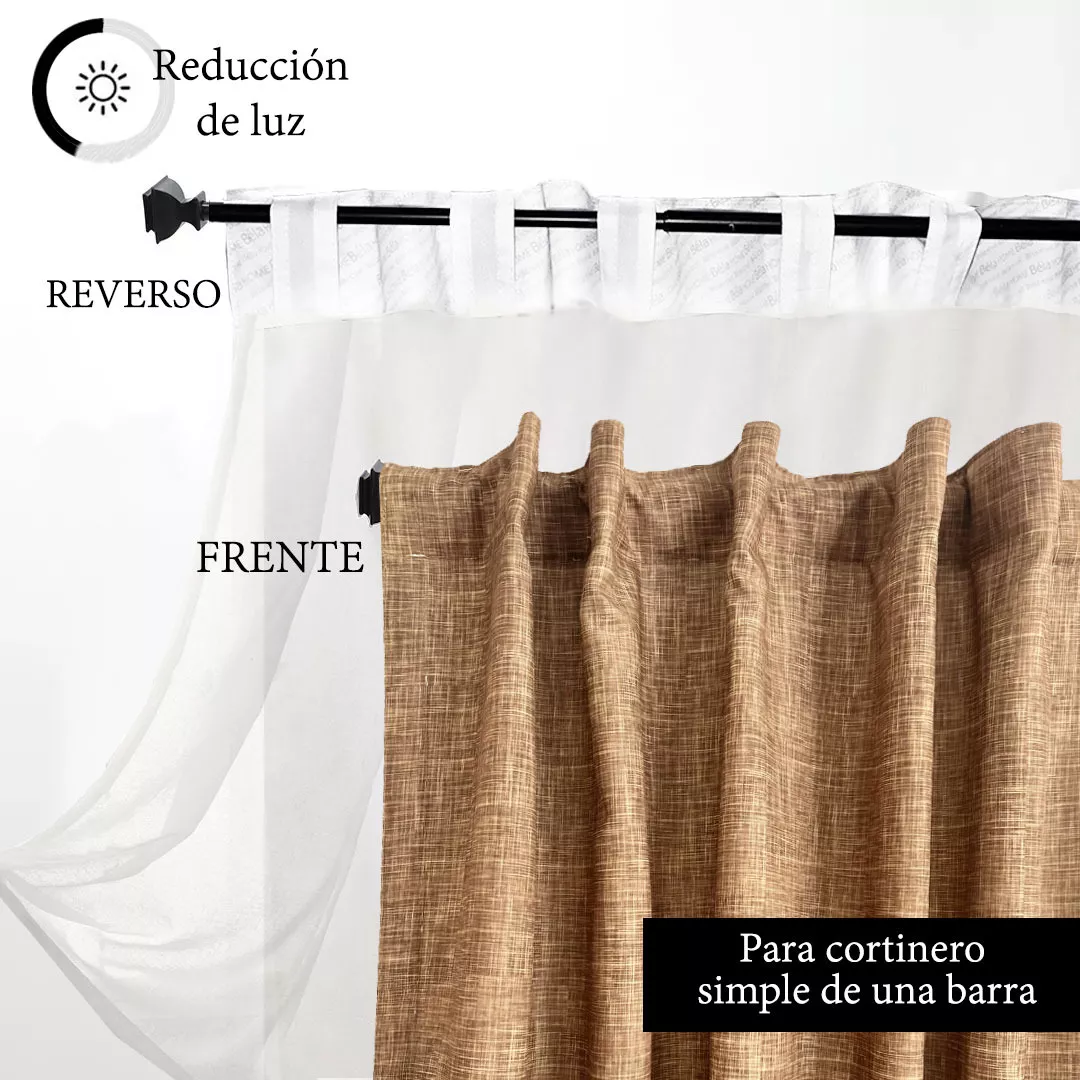 Bela Juego de Cortinas 4 Piezas Fiore 2m Alto x 280 Ancho (Arena)