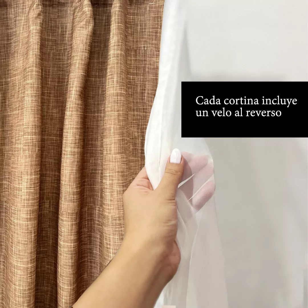 Bela Juego de Cortinas 4 Piezas Fiore 2m Alto x 280 Ancho (Arena)