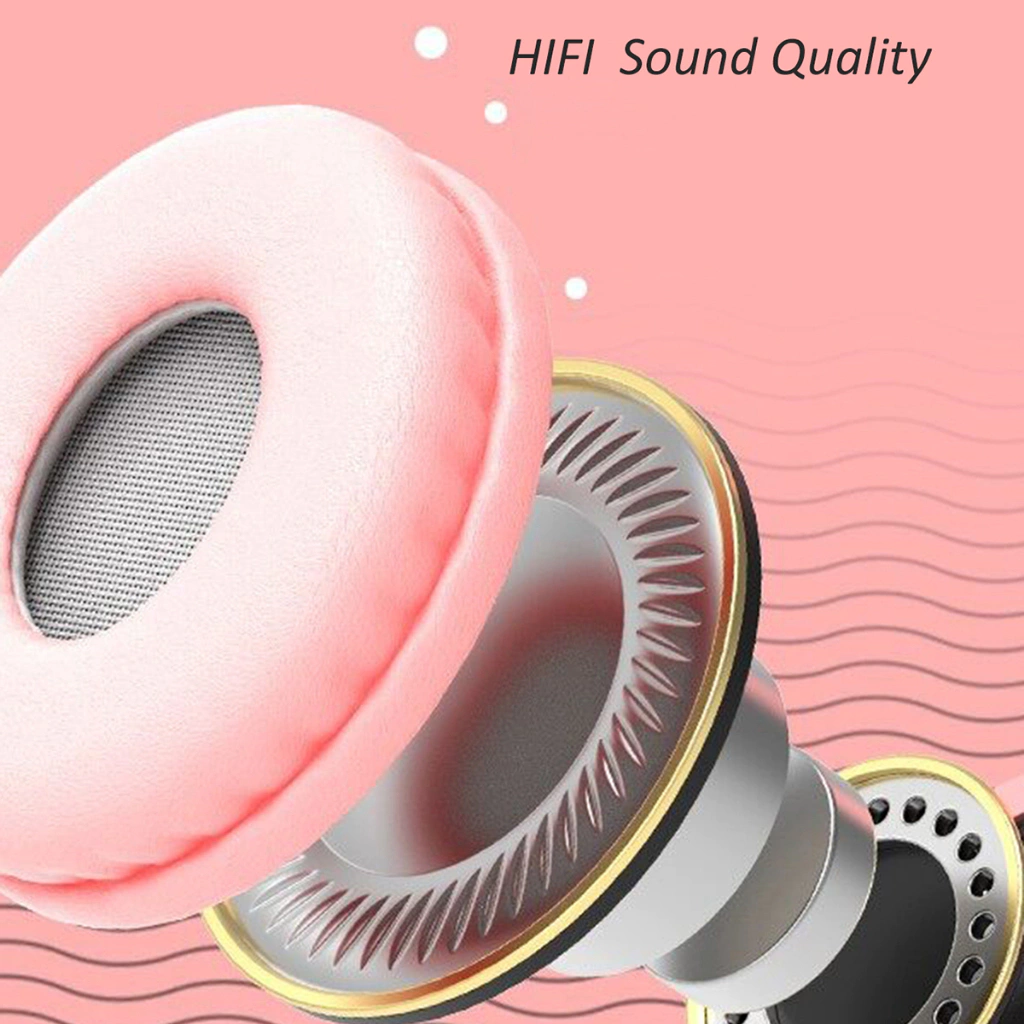 Audífonos Bluetooth con orejas de gato P47M color morado 