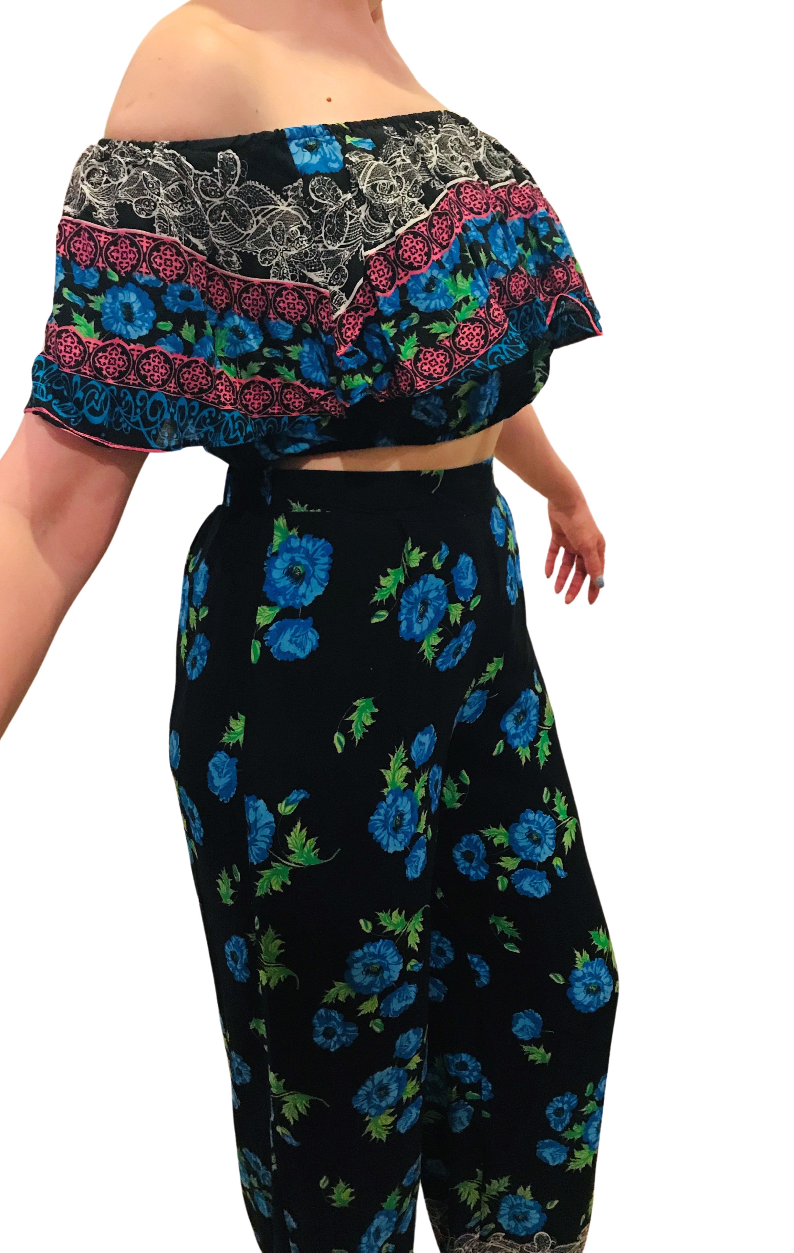 Pantalón y blusa para mujer casual sin mangas conjunto fiesta estampado  Be You Tiful