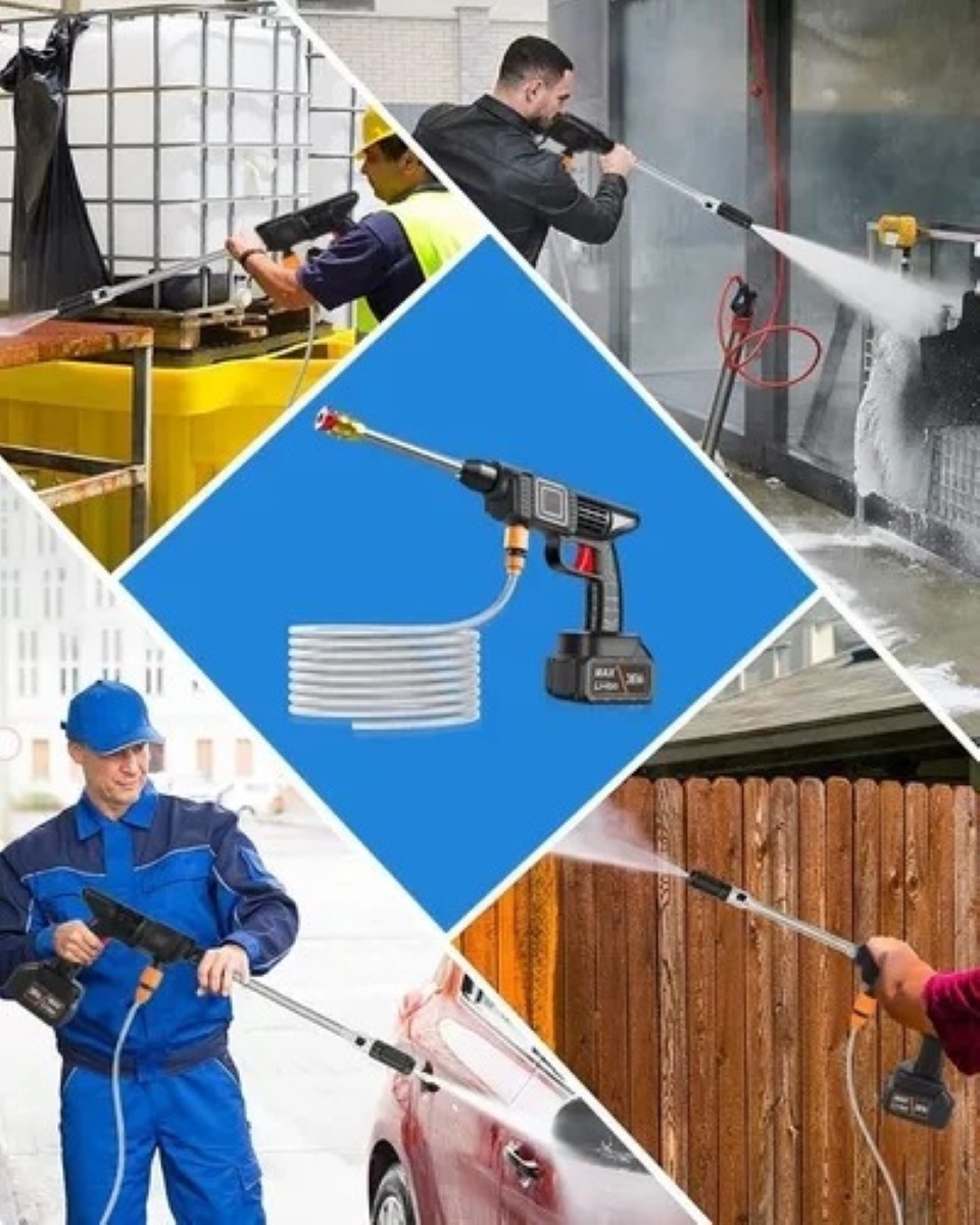 Hidrolavadora Electrica Pistola Para Lavado Autos Portatil negro