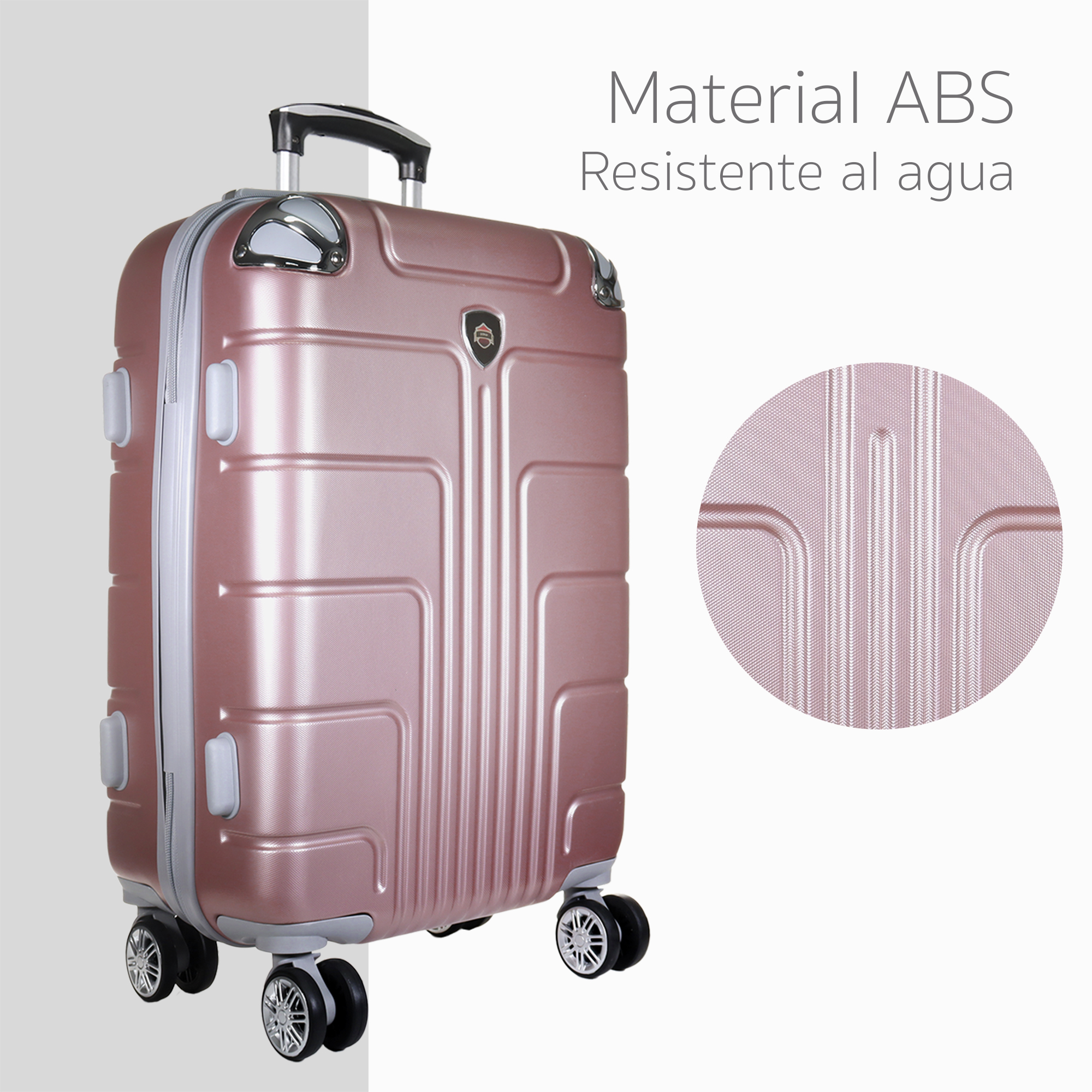 Maleta Carry On  Con Ruedas 360 Color Oro Rosado 