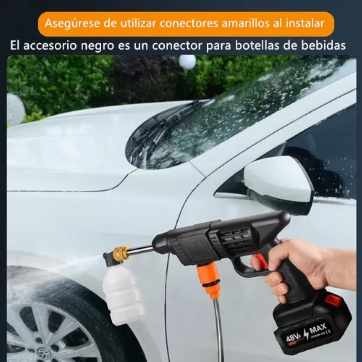 Hidrolavadora Electrica Pistola Para Lavado Autos Portatil negro