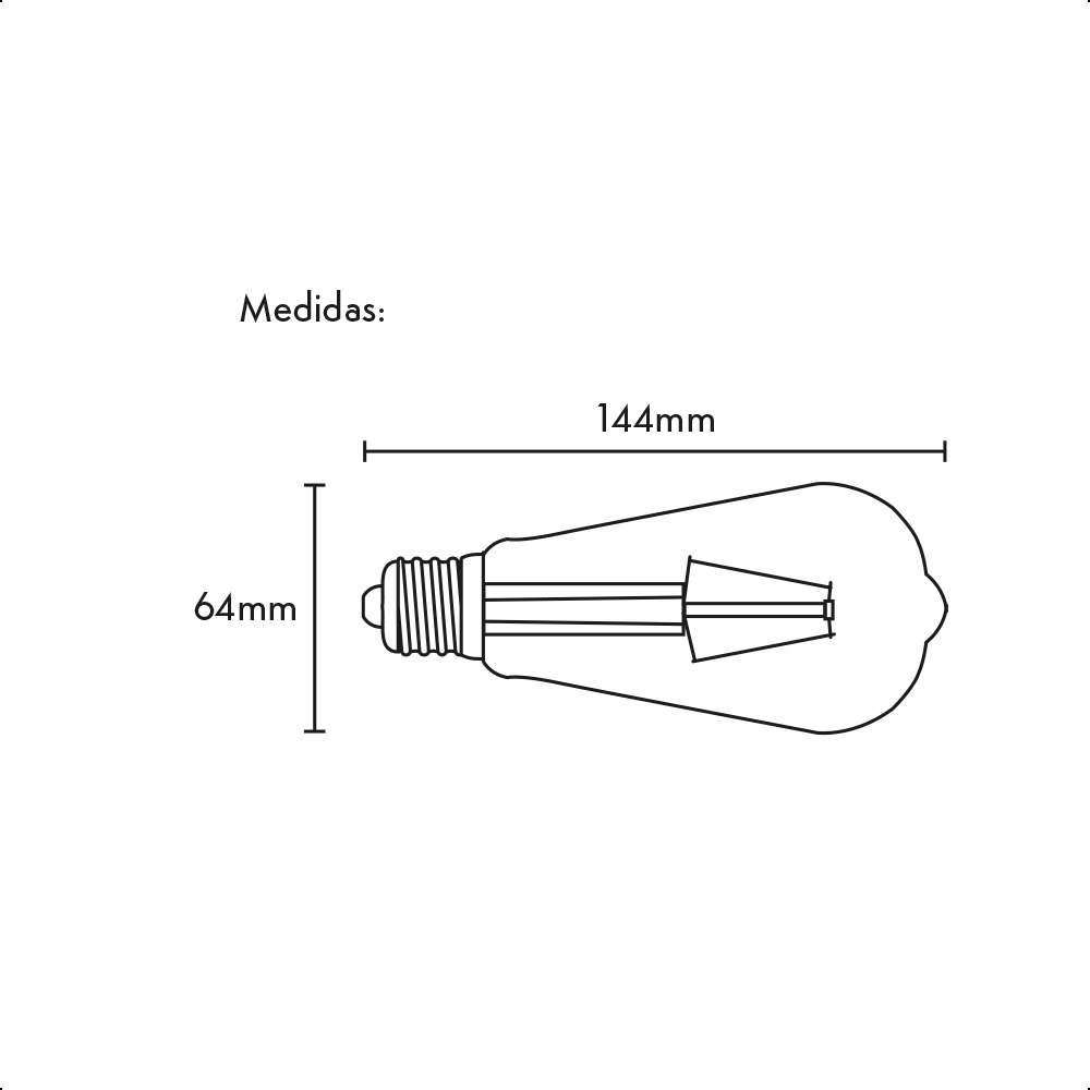 ICON Foco Vintage LED 4W Atenuable Luz Cálida 2500K