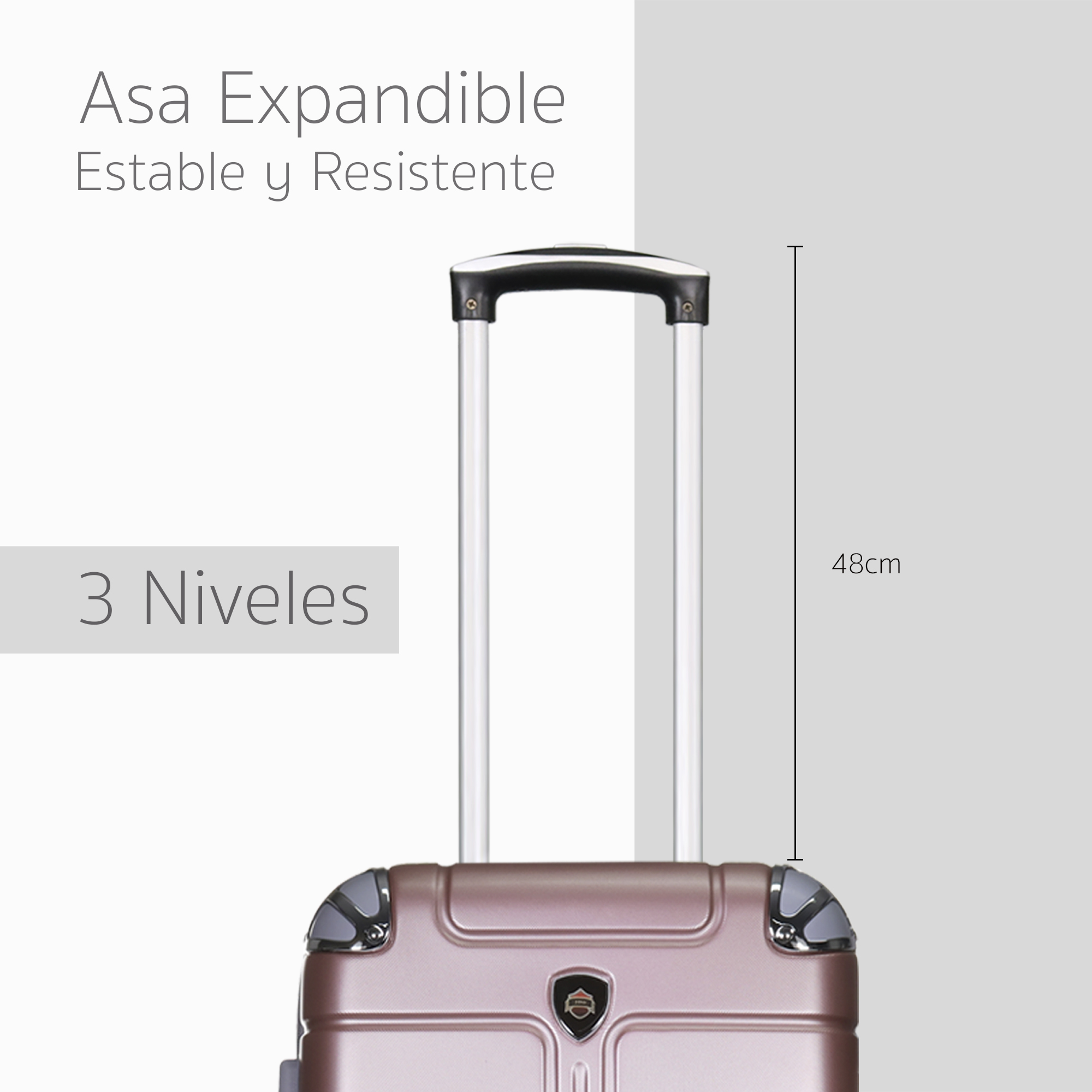 Maleta Carry On  Con Ruedas 360 Color Oro Rosado 