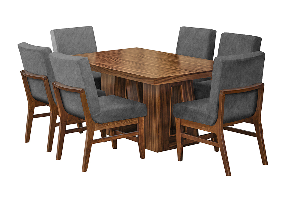 Comedor ElCid 6 Sillas enchapado de Parota- Goby