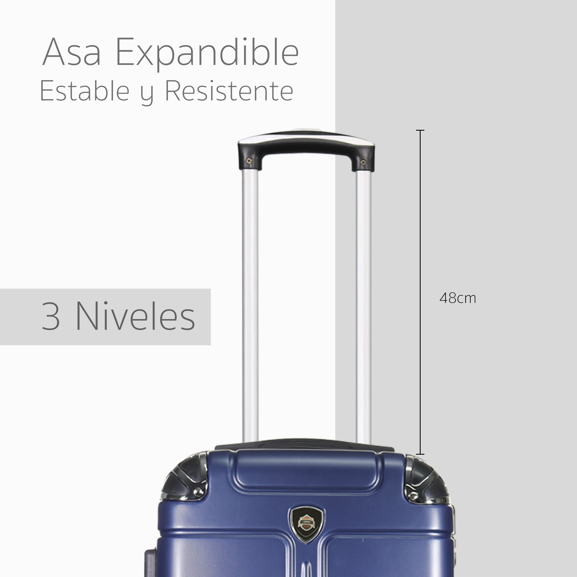 Maleta Carry On Con Candado Seguridad Doble Y Llanta 360 Color Azul