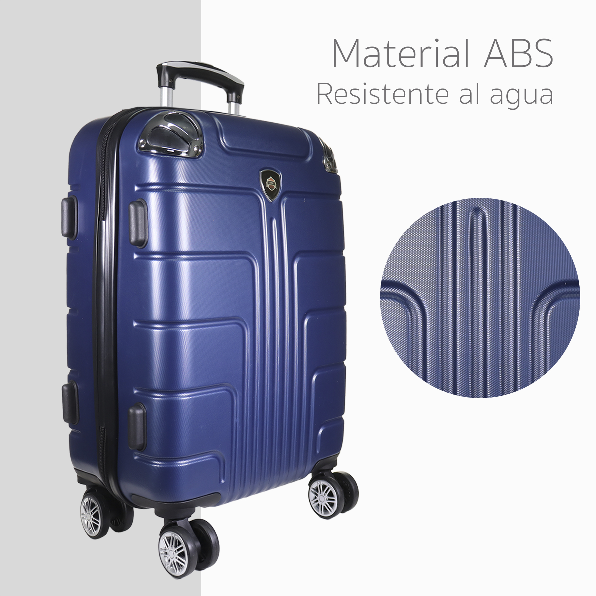 Maleta Carry On Con Candado Seguridad Doble Y Llanta 360 Color Azul
