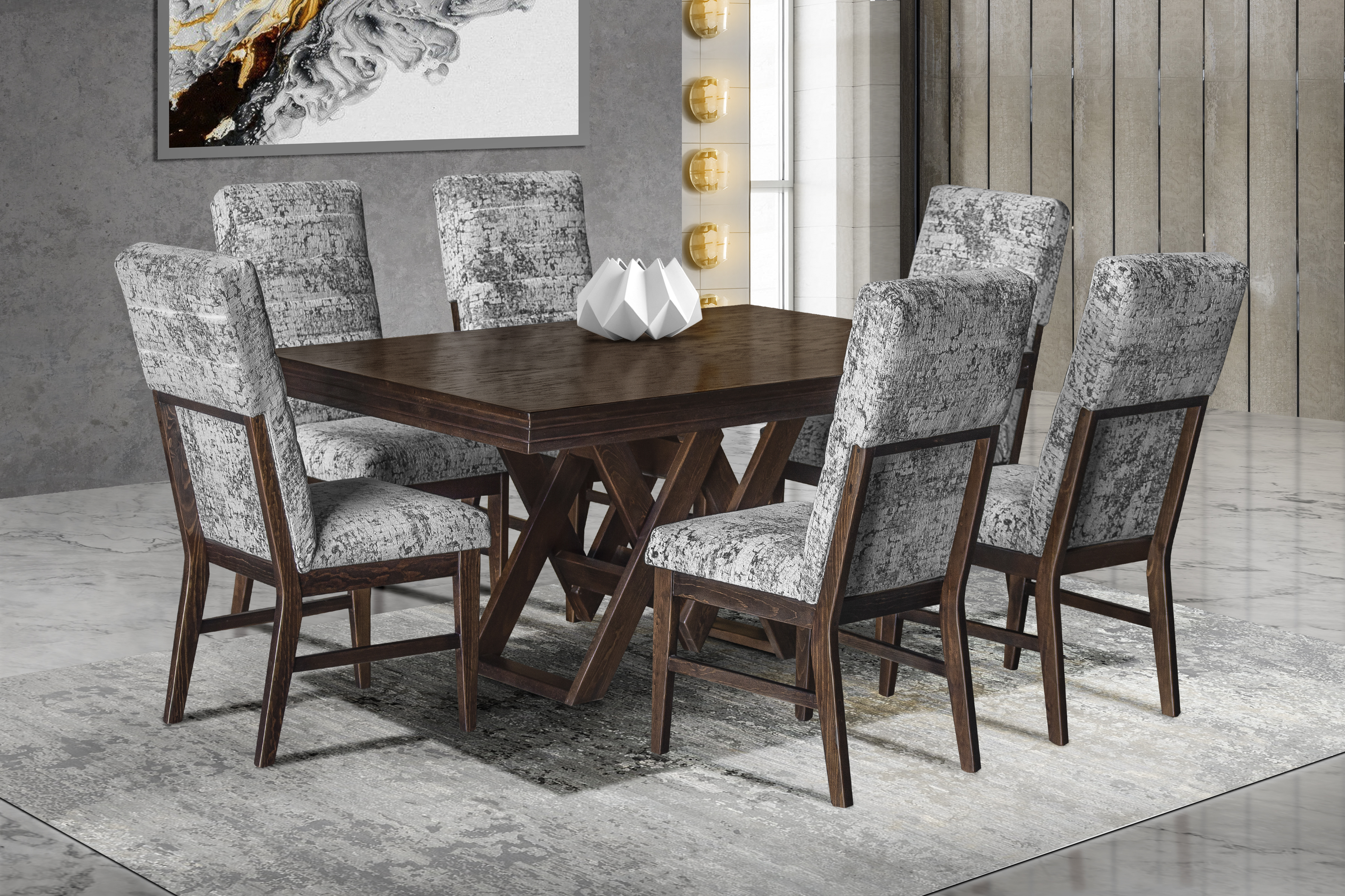 Comedor Velenna 6 Sillas Color Nogal - Goby