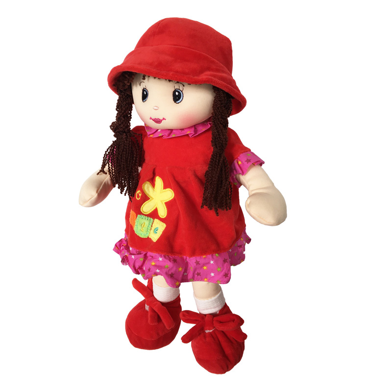 Muñeca De Trapo y Tela Nidia Color Rojo