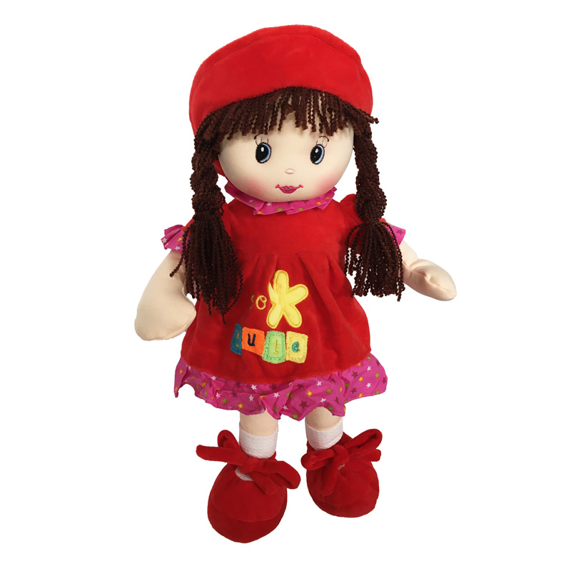 Muñeca De Trapo y Tela Nidia Color Rojo