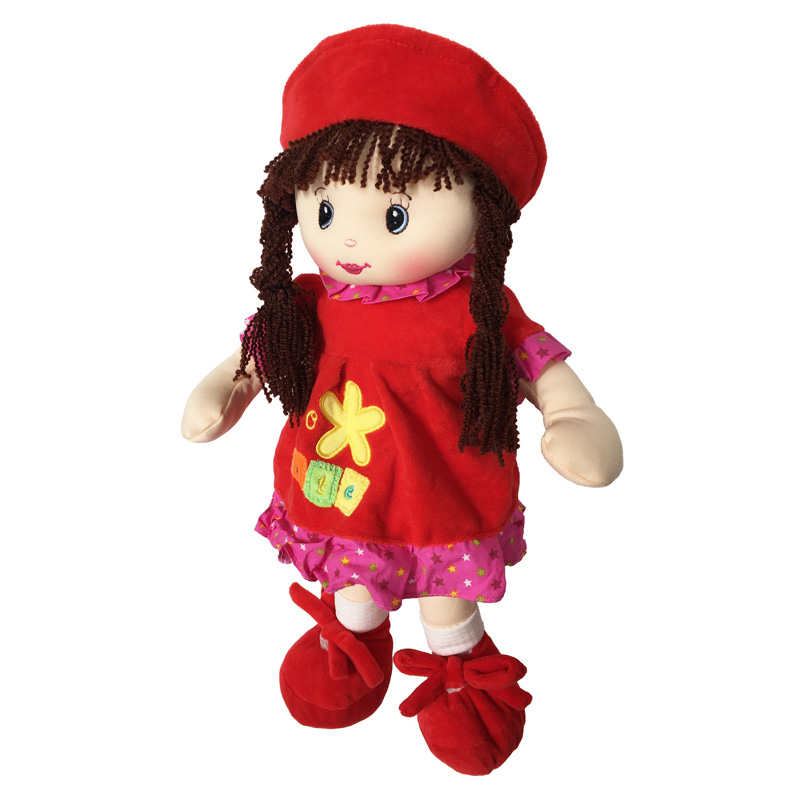 Muñeca De Trapo y Tela Nidia Color Rojo