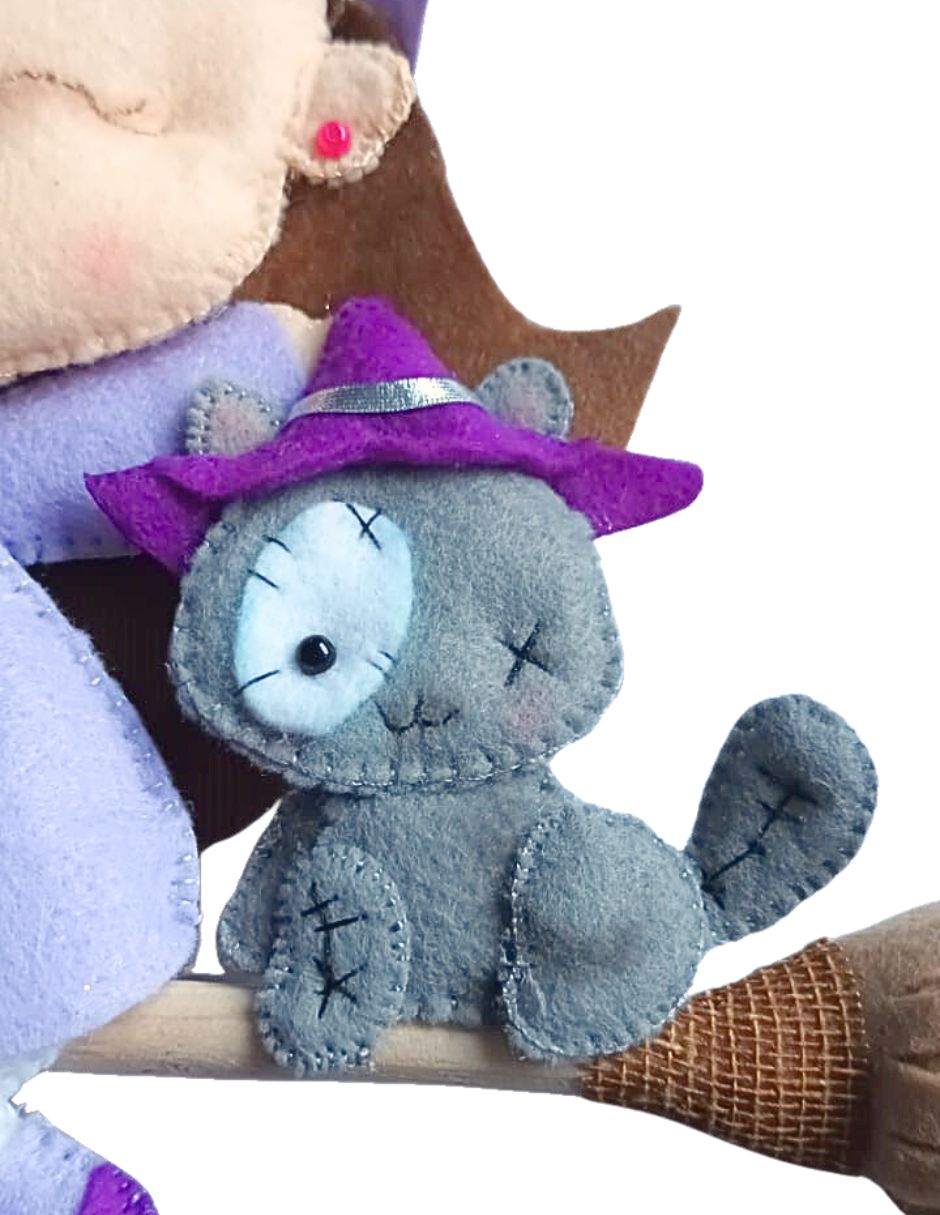 Halloween decoración puerta brujita en la luna.