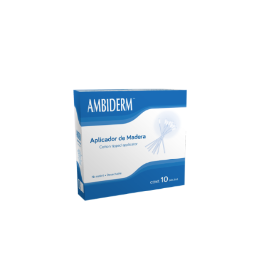 Aplicadores de madera con algodón 1000 piezas ambiderm
