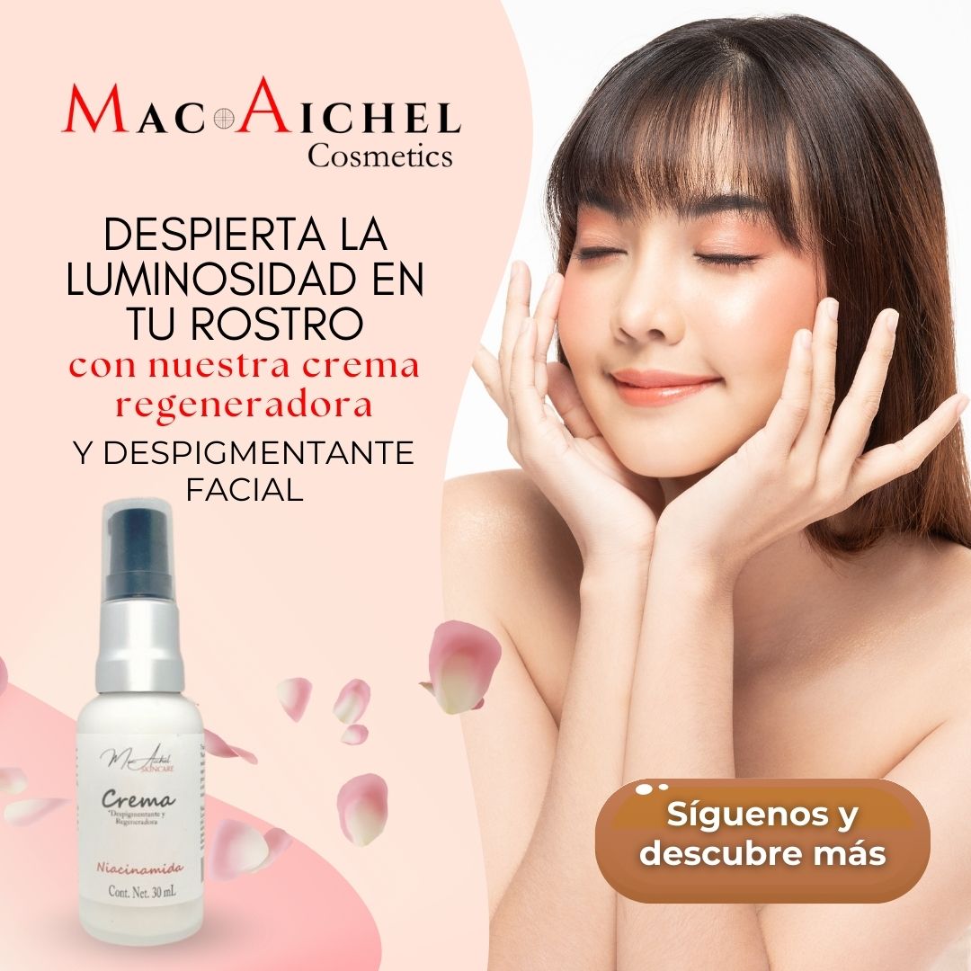 Crema Despigmentante Facial MacAichel SkinCare especial para manchas obscuras y lentigos solares.