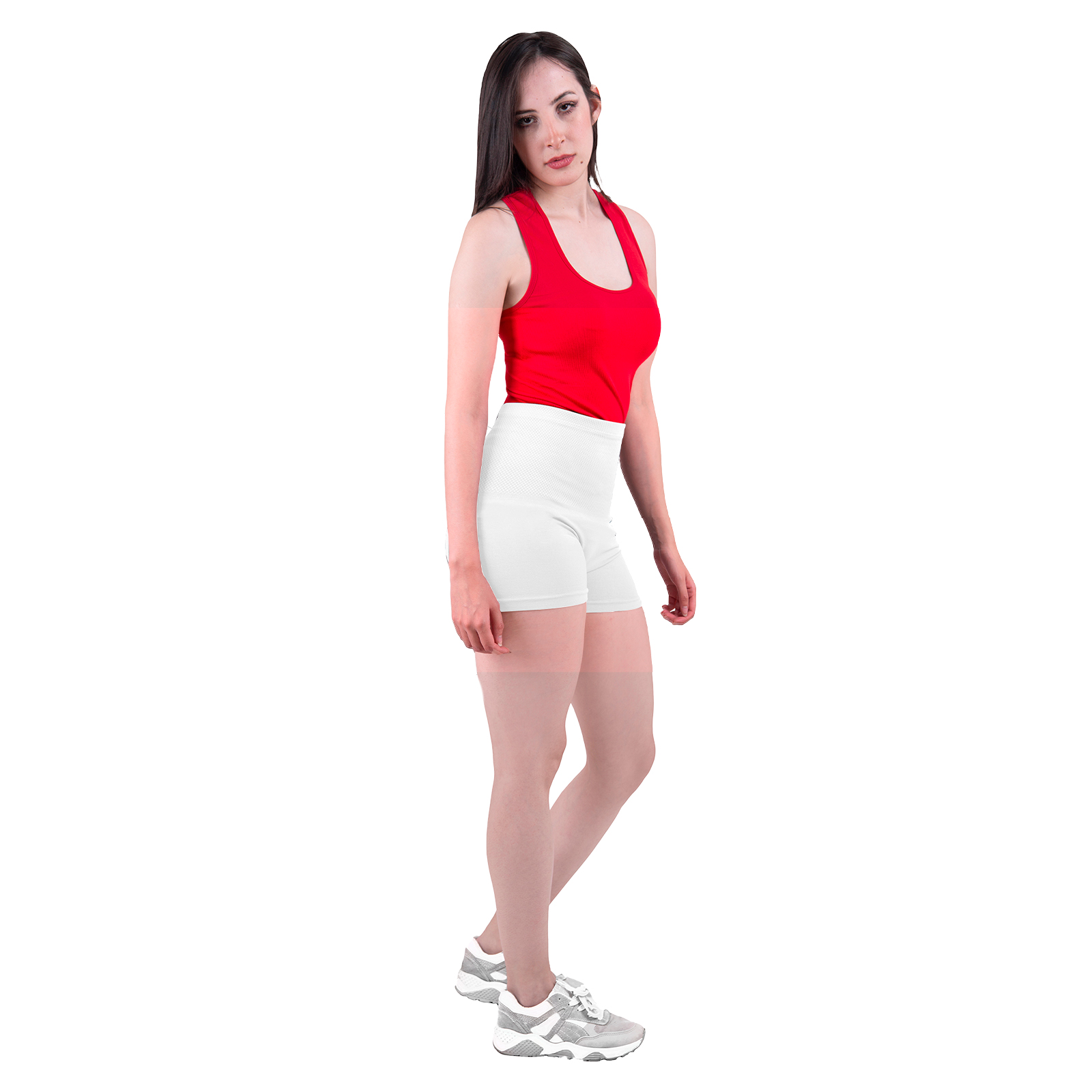 Short Licra Mujer, Blanco, Cintura Alta, Unitalla, Deportivo, Dama, Atlético, Boxer, Entrenamiento, Pantalones Cortos, Biker.
