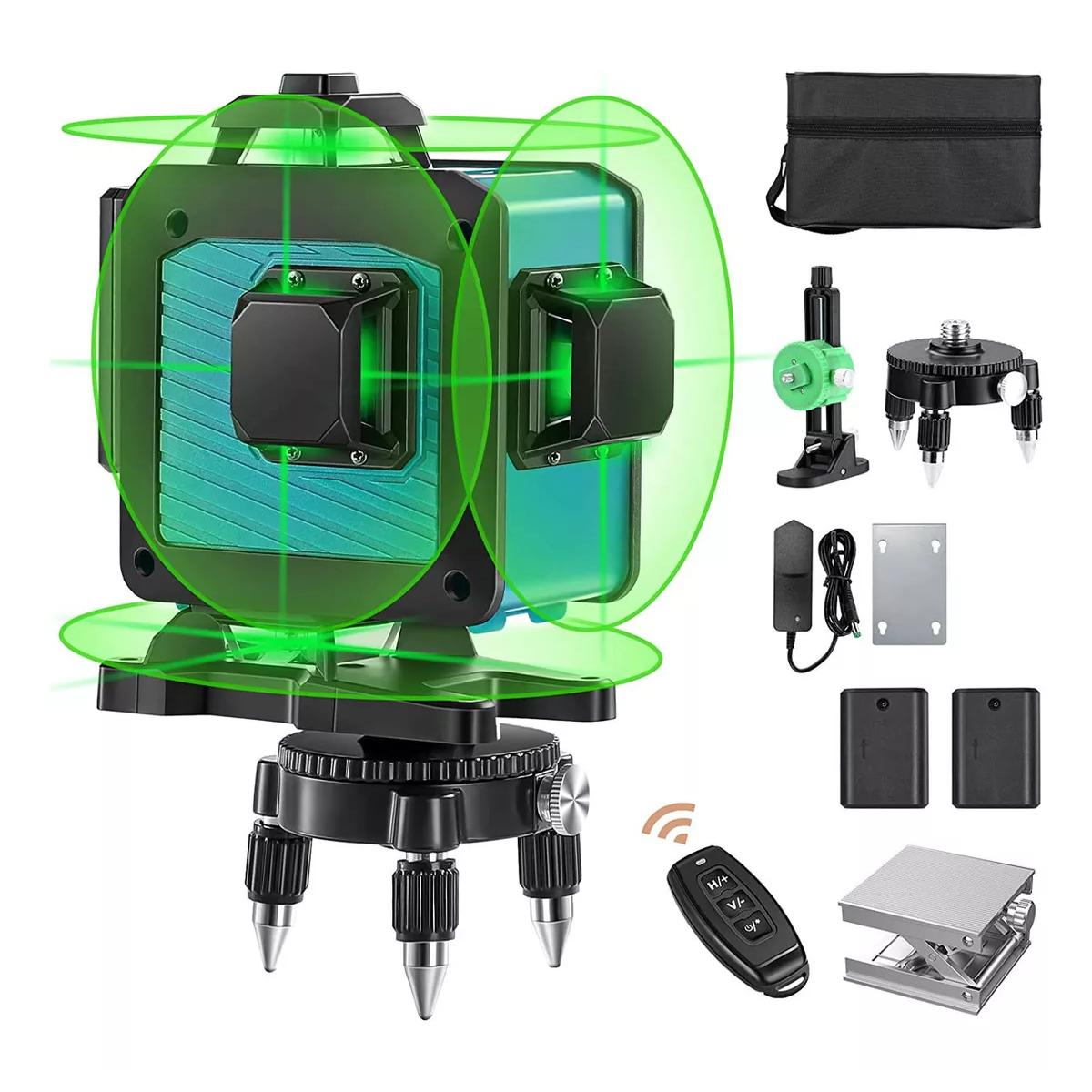 Nivel Láser De 16 Líneas Con Placa De Objetivo, 2 Baterías