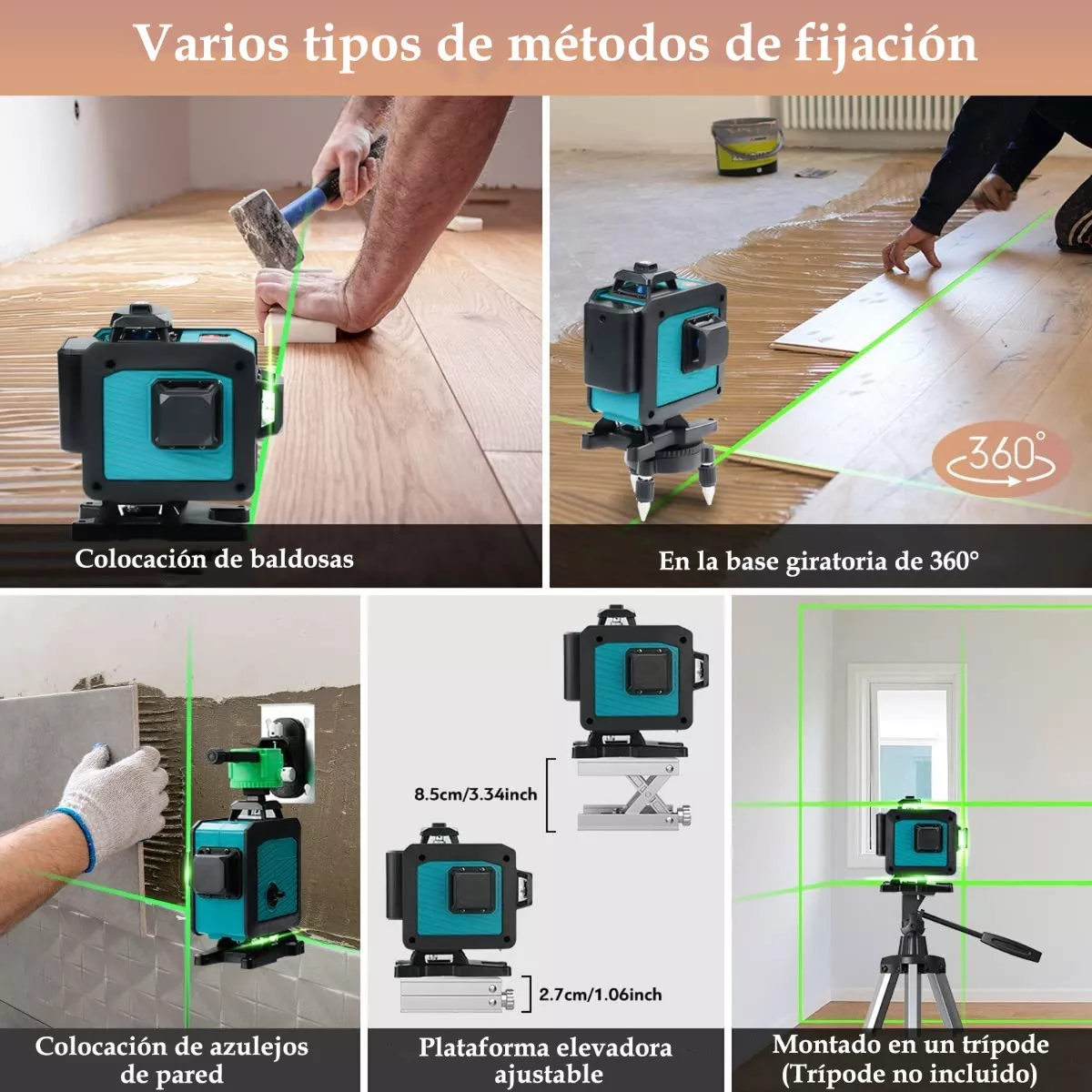 Nivel Láser De 16 Líneas Con Placa De Objetivo, 2 Baterías