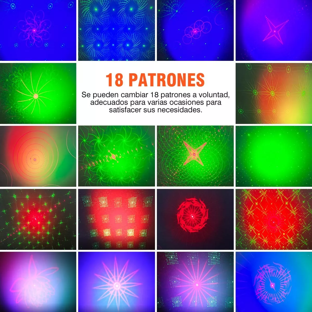 Cañon Led Audiorítmico Esfera Proyector Láser Bola Dj Fiesta Blanco