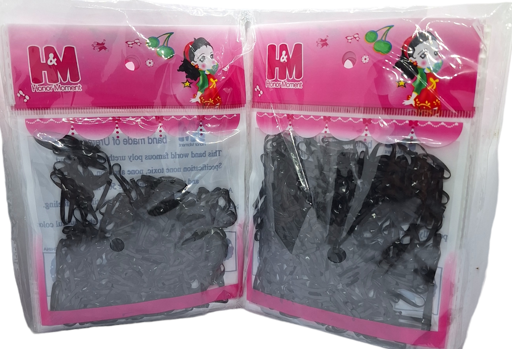 Bolsita De Ligas Elasticas mini Para Cabello Color Negro De 12Pzs