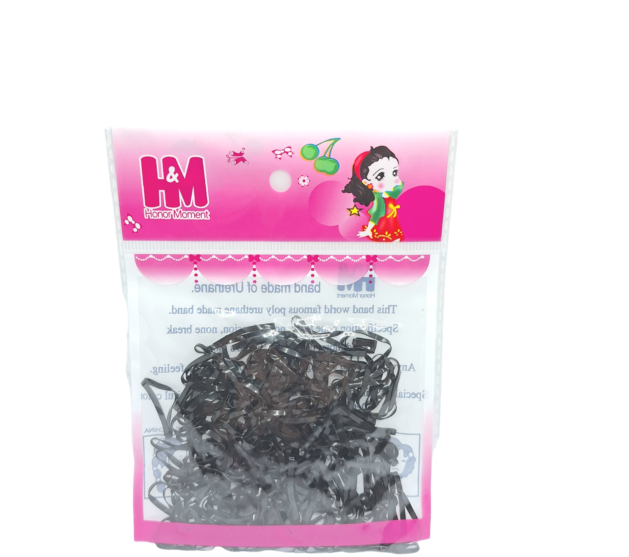 Bolsita De Ligas Elasticas mini Para Cabello Color Negro De 12Pzs