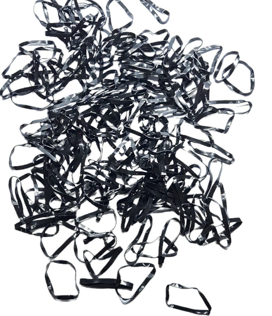 Bolsita De Ligas Elasticas mini Para Cabello Color Negro De 12Pzs