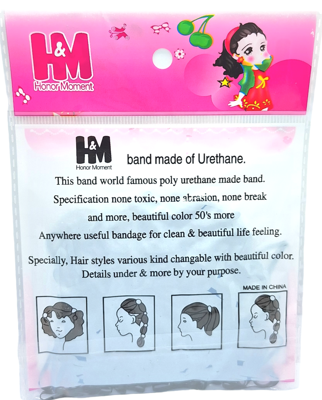 Bolsita De Ligas Elasticas mini Para Cabello Color Negro De 12Pzs