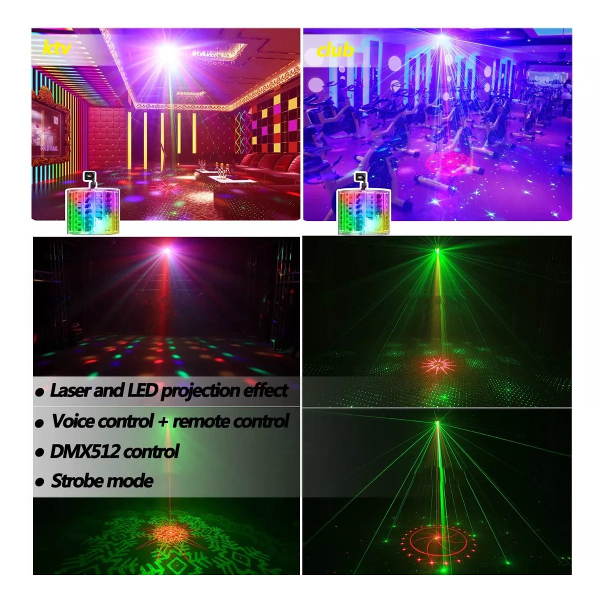 Luces De Escenario Controladas Por Sonido Con Control Remoto