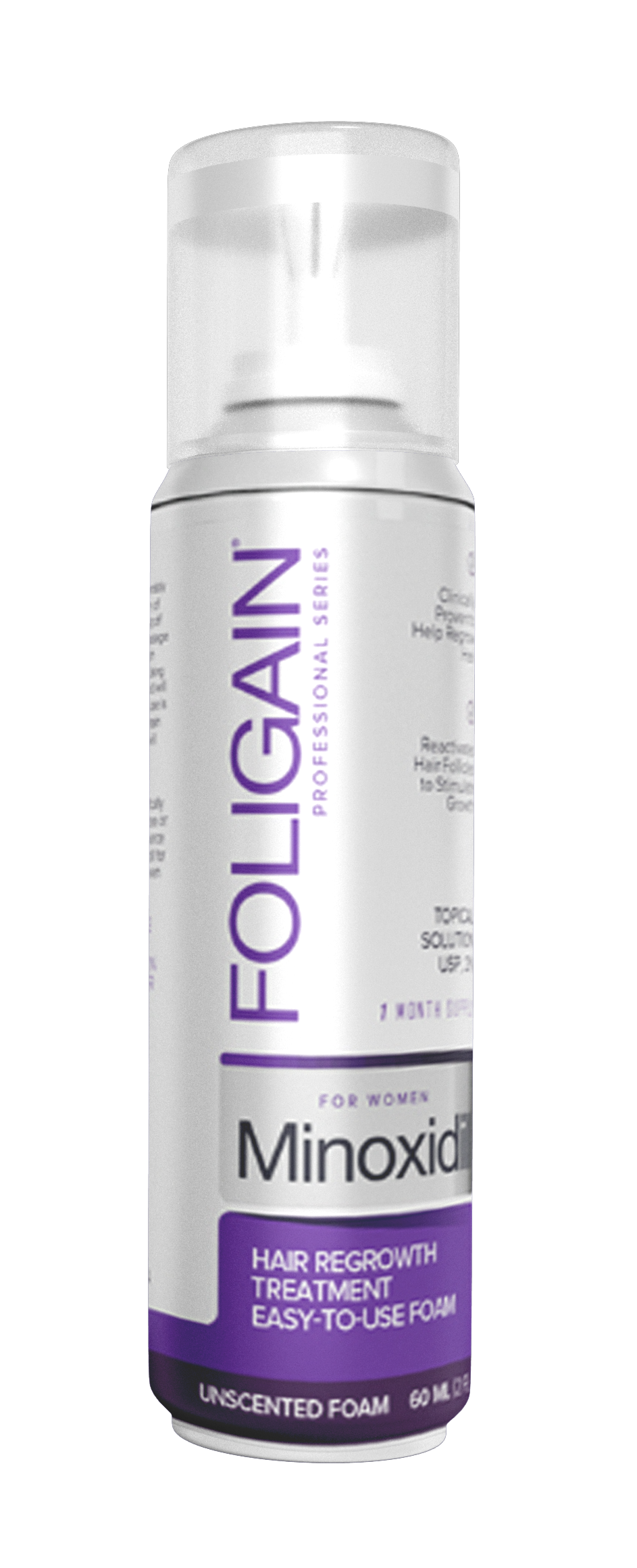 FOLIGAIN MINOXIDIL 2% ESPUMA PARA EL CRECIMIENTO DEL CABELLO para mujeres Tres Botellas 3 meses de suministro
