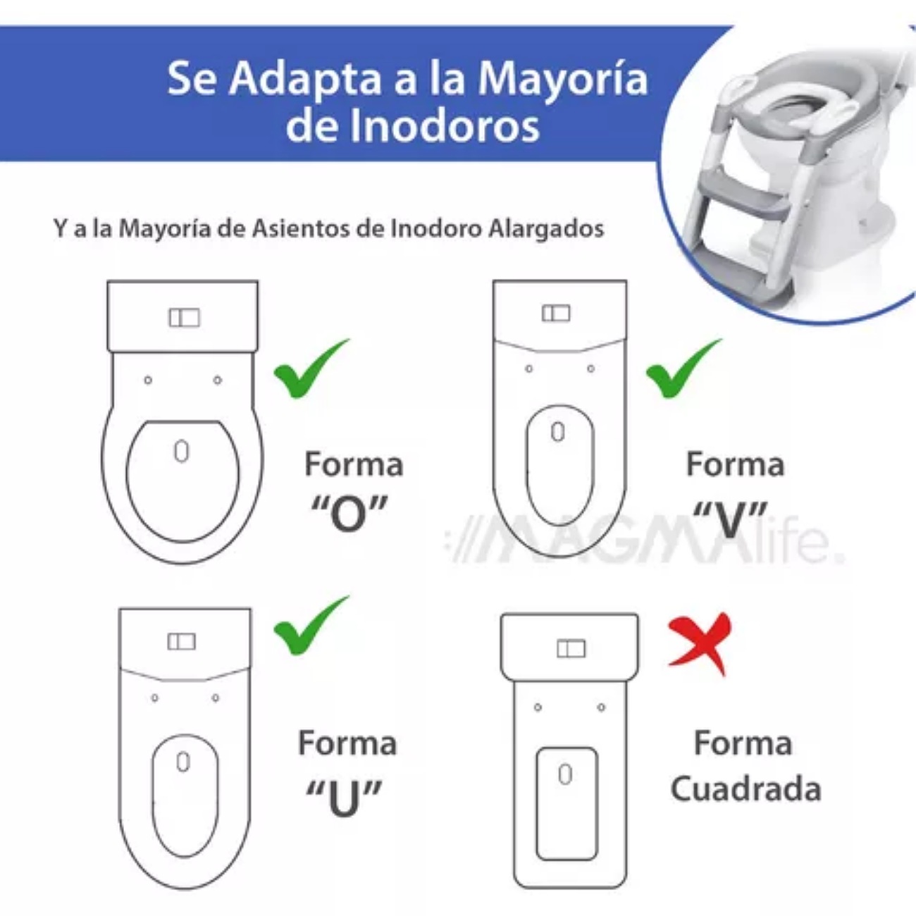 Baño Asiento Entrenador Infantil Para Niños Con Escalera Color Gris, Antideslizante, Taburete Plegable Infantil para Taza de Baño, Fácil de Guardar, Asiento Ergonómico, Edad de 2 a 5 Años