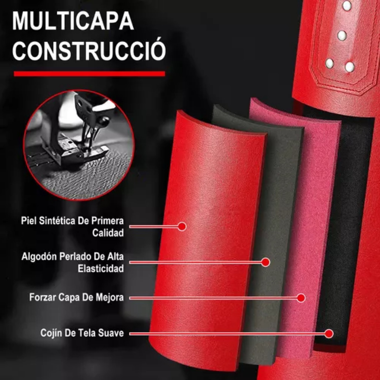 Saco Bolsa Boxeo 1.2m Premium Pu Saco De Boxeo Deportivo Kit