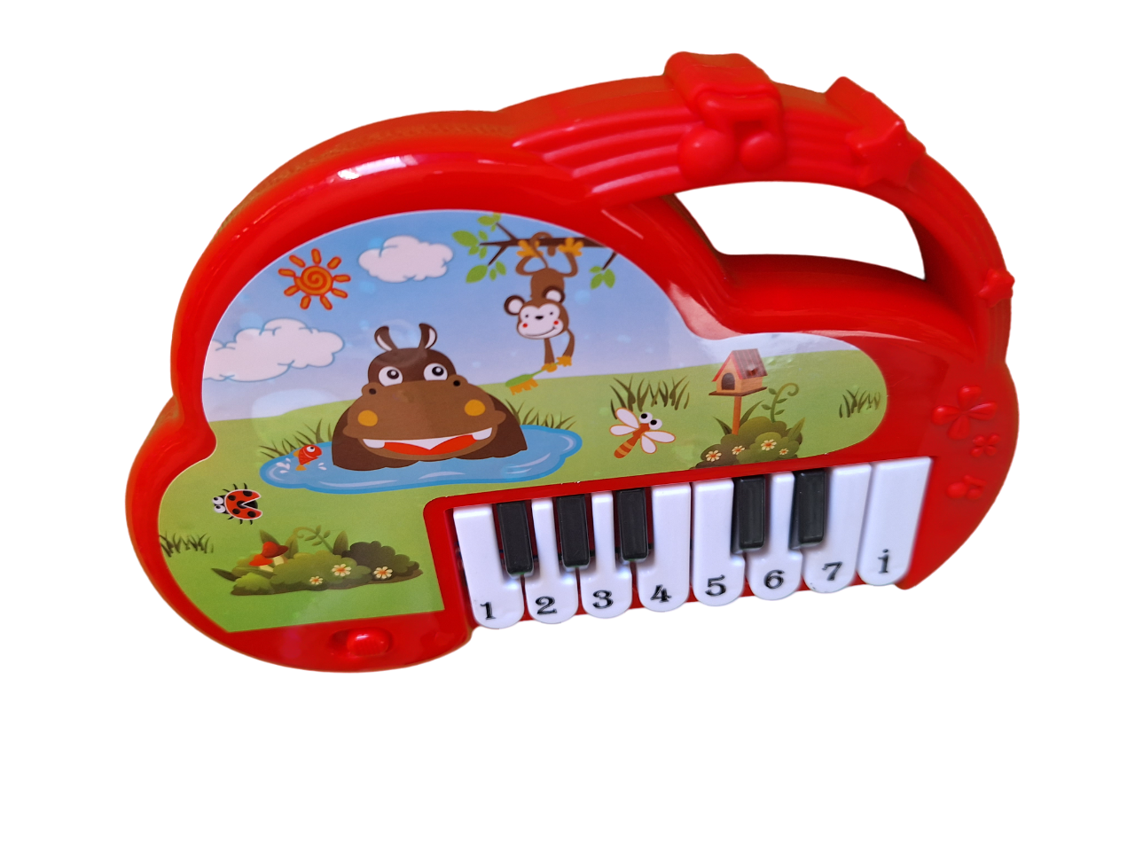 Piano Musical Teclado Animales Didáctico Juguete Para Bebe Color Rojo