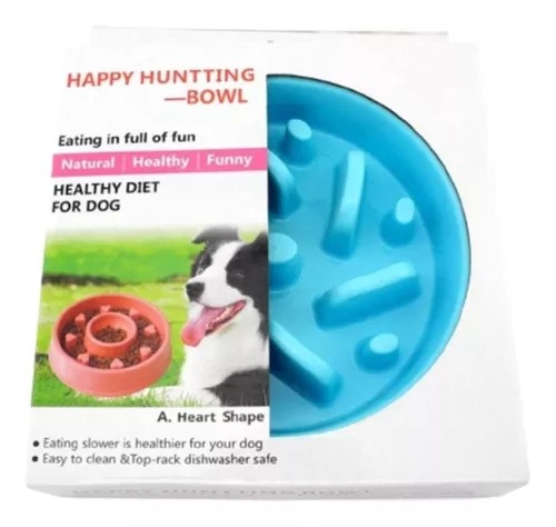 Plato Rosa Para Perro Alimentación Lenta Slow Feed Divertido Dog.