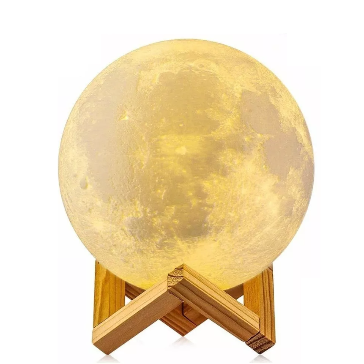 Lámpara Luna 15cm 3d 16 Colores Touch/control Recargable Color de la estructura Madera clara