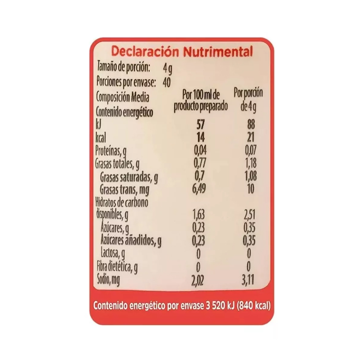 Sustituto de Crema Coffe Mate en Polvo 3 Piezas de 160 g C/u