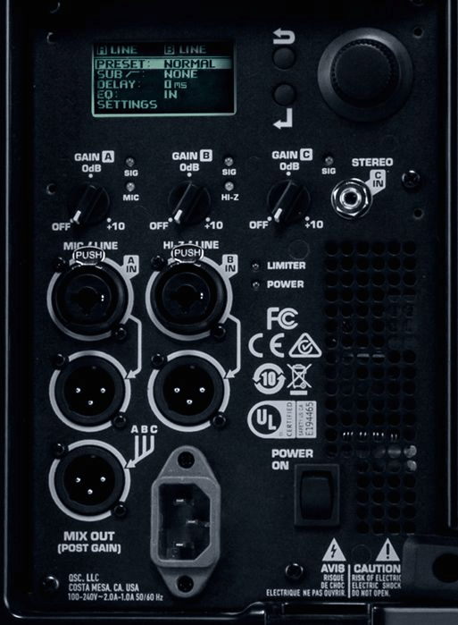 Bafle Activo QSC K12.2 12" 2000W Amplificador Clase D, 132 dBSPL máximo.