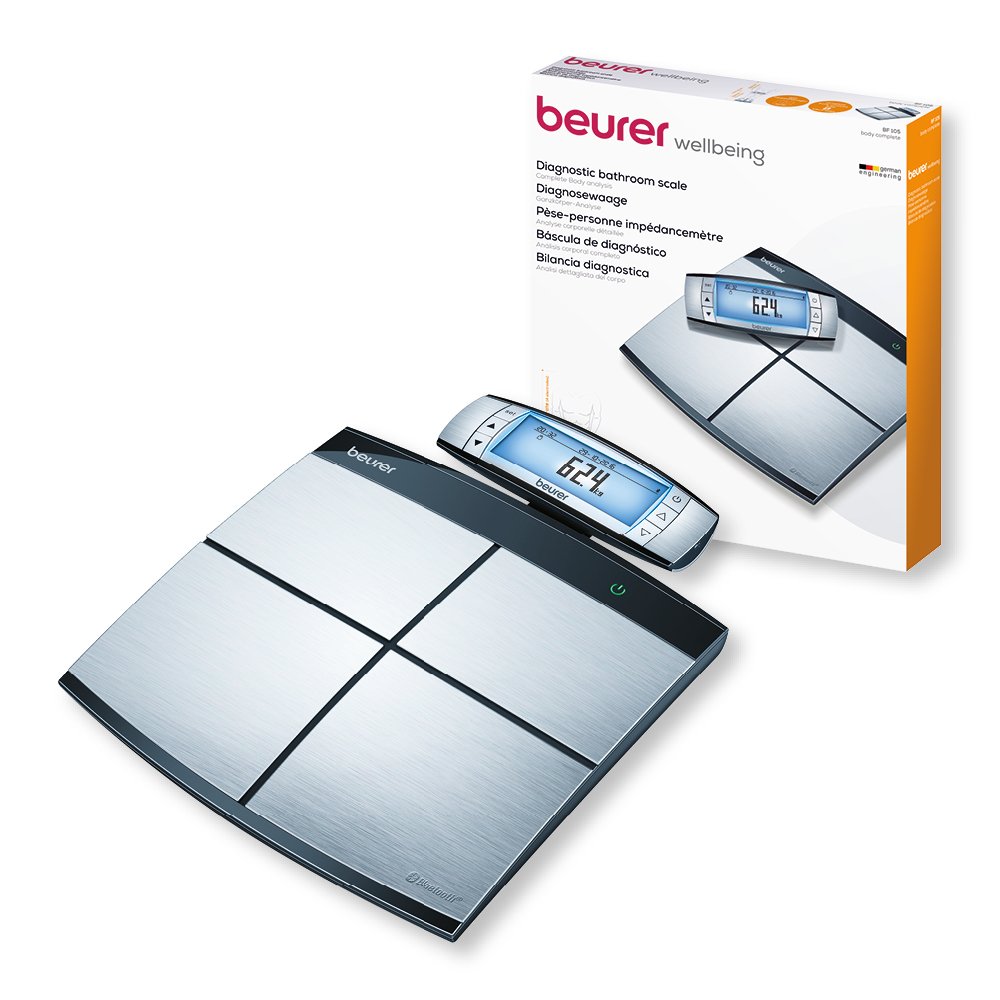 Beurer BF105 - Báscula Diagnóstica de Cuerpo Completo con Bluetooth y 8 Electrodos para una Mayor Exactitud.