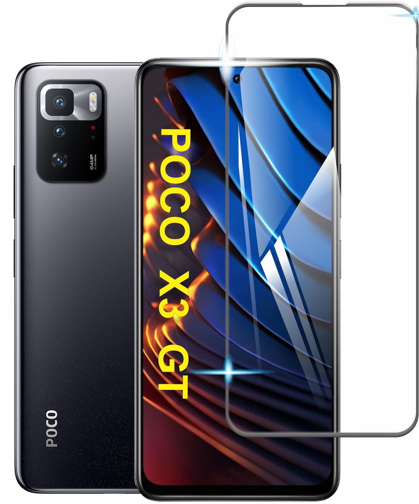 Combo Cristal Templado 9d Para POCO X3 GT + Mica Camara Contorno Negro