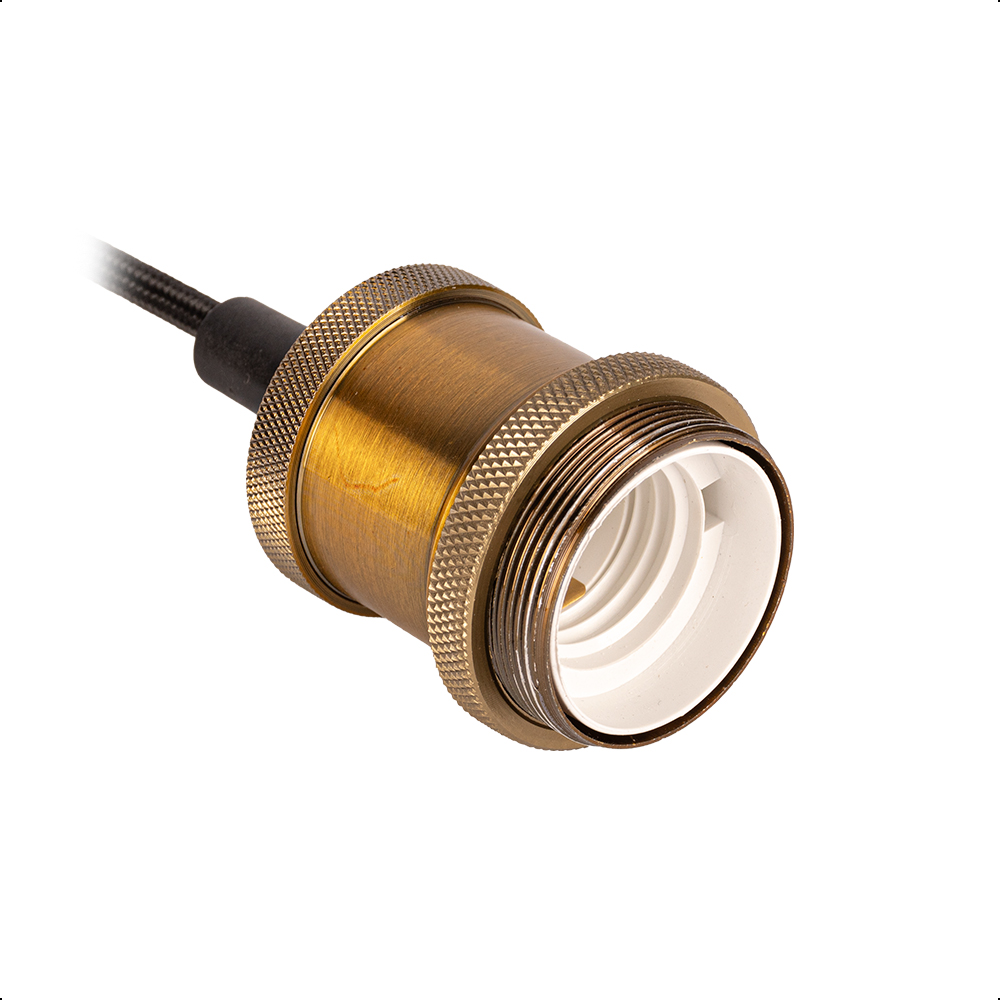 ICON Base Socket para Foco E27 Edición Vintage Color Cobre Dorado Cable de 1.5 metros Ajustable