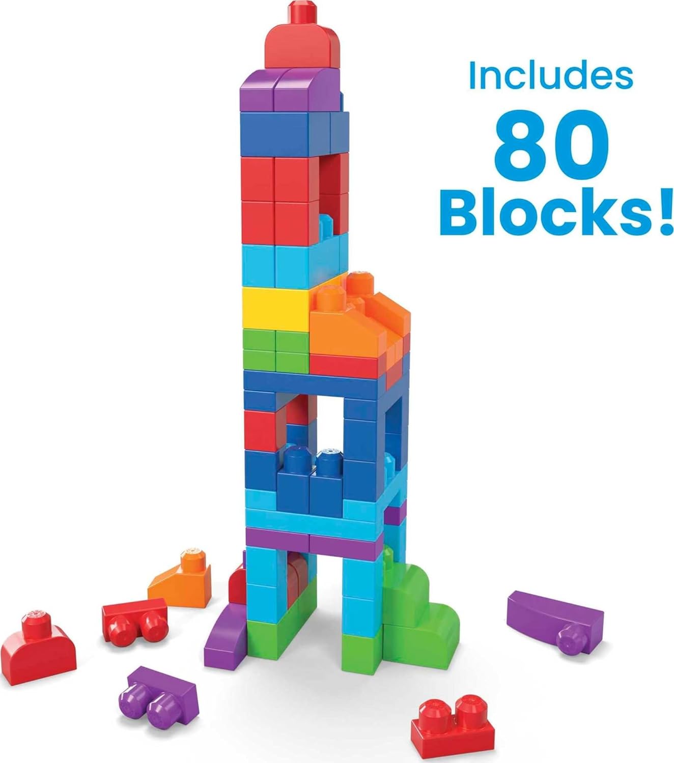  Mega Bloks Bolsa De Construcción Deluxe 80 Piezas Azul