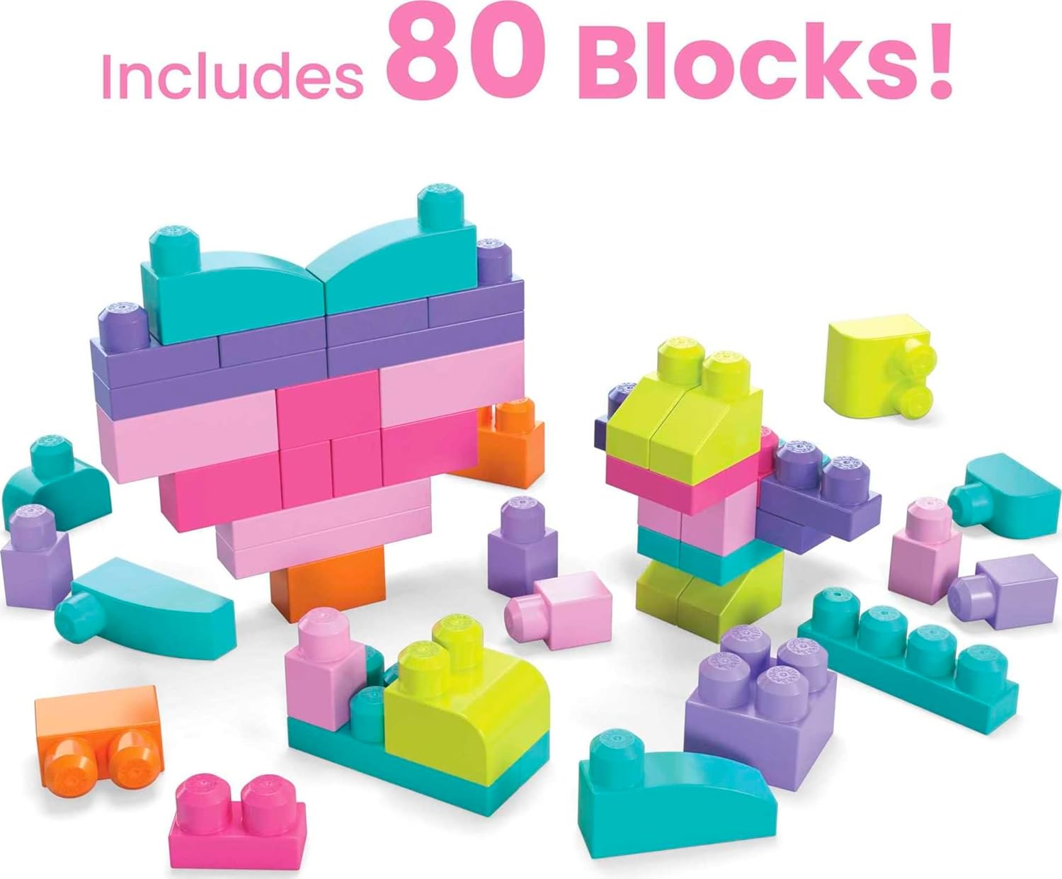  Mega Bloks Bolsa De Construcción Deluxe 80 Piezas Rosa